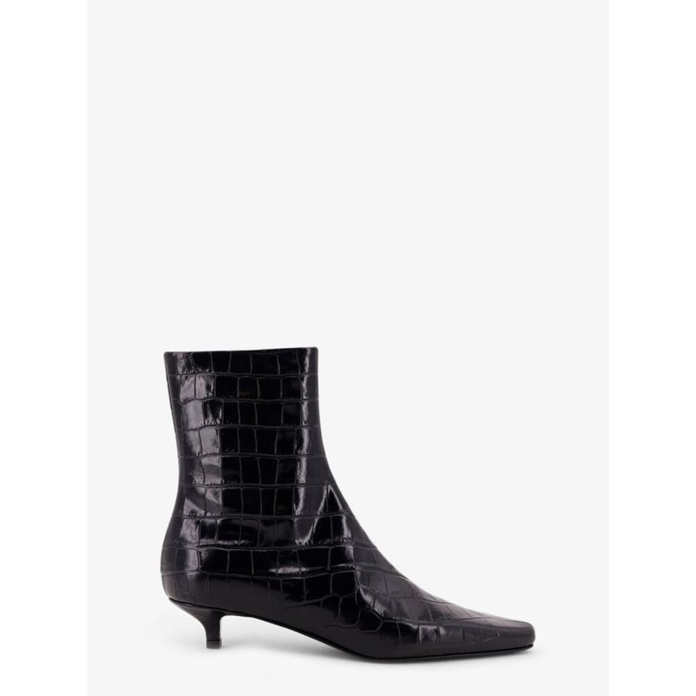 Toteme Women Pointed-Toe Ankle Boots With Crocodile Effect